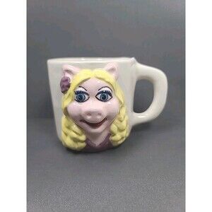Vintage Ms. Piggy Pink Coffee Mug Peggy Signed